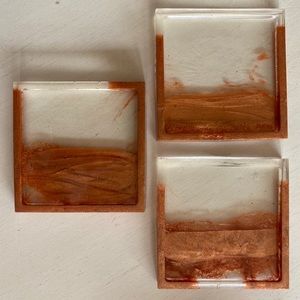 Handmade Gold/bronze resin coasters